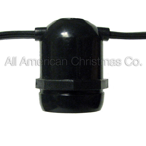 108' Commercial Light String - E-26 - Black Wire | All American Christmas Co