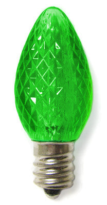 C7 LED Twinkle Bulbs - Green - 25 Pack | All American Christmas Co