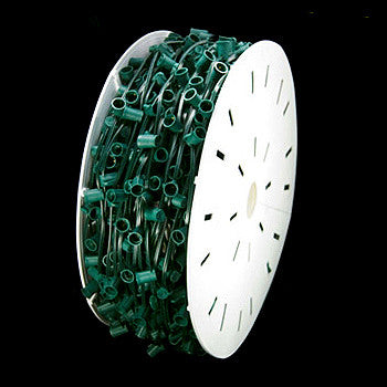 500' C9 Christmas Light Spool - 18" spacing - Green Wire - Custom Cut | All American Christmas Co