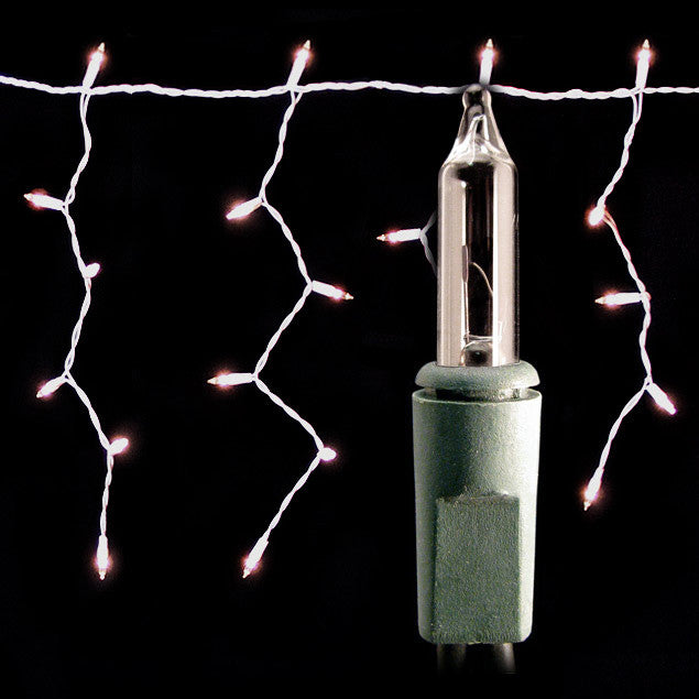 150 Count Icicle Lights - Clear Bulbs - Green Wire | All American Christmas Co