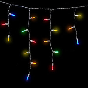 M5 LED Icicle Lights - 70 Count - Multi - White Wire | All American Christmas Co