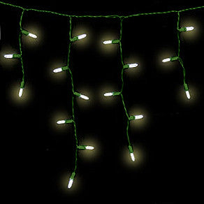 M5 LED Icicle Lights - 100 Count - Warm White - Green Wire | All American Christmas Co