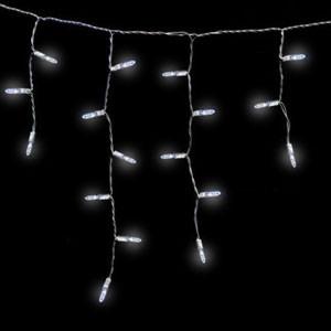 M5 LED Icicle Lights - 100 Count - Pure White - White Wire | All American Christmas Co