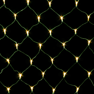 Wide Angle 5MM LED Net Lights - 100 Count - Orange - Green Wire - Case | All American Christmas Co
