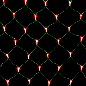 Wide Angle 5MM LED Net Lights - 100 Count - Red - Green Wire | All American Christmas Co