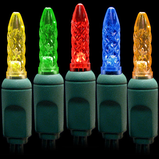 M5 LED Mini Lights - 50 count - Multi - Green Wire | All American Christmas Co