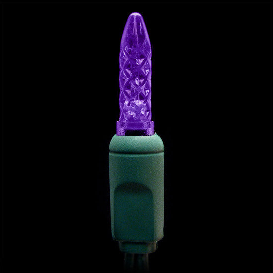 M5 LED Mini Lights - 50 count - Purple - Green Wire | All American Christmas Co
