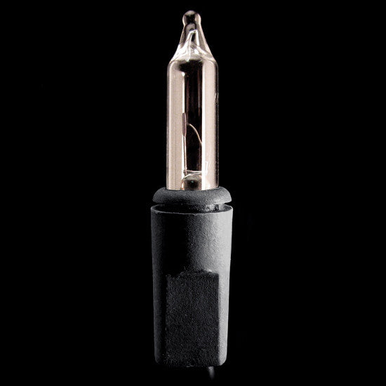 4 Inch Spacing - 100 Count Mini Lights - Clear Bulbs - Black Wire | All American Christmas Co