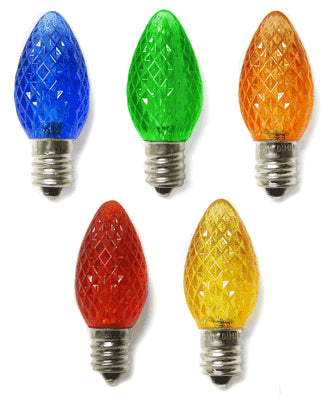 C7 LED Twinkle Bulbs - Multi - 25 Pack | All American Christmas Co