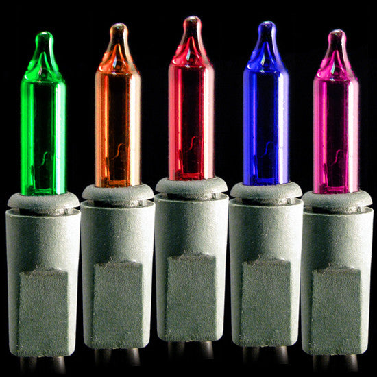 35 Count Craft Lights - Multi Bulbs - Green Wire | All American Christmas Co
