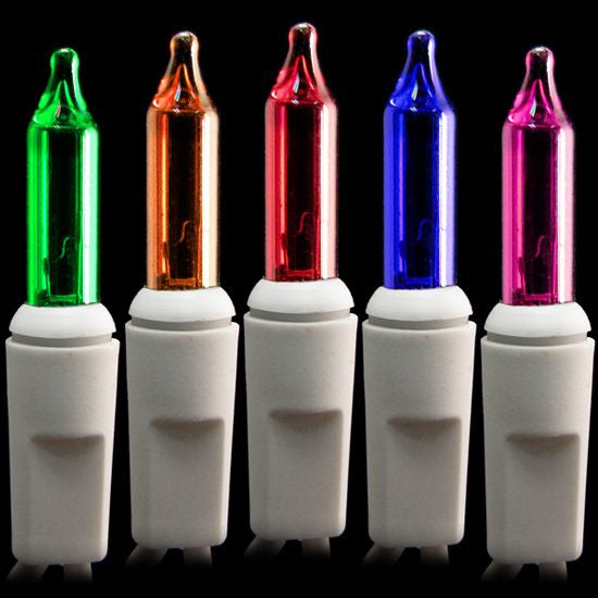 10 Count Craft Christmas Lights - Multi Bulbs - White Wire | All American Christmas Co