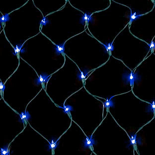 150 Count Net Lights - Blue Bulbs - Green Wire - Case of 6 | All American Christmas Co