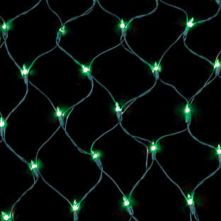 150 Count Net Lights - Green Bulbs - Green Wire - Case of 6 | All American Christmas Co