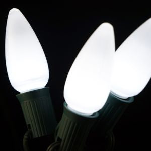 Opaque C9 LED Bulbs - Pure White - 25 Pack | All American Christmas Co