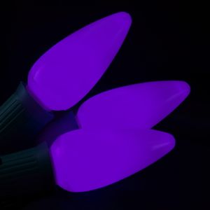 Opaque C9 LED Bulbs - Purple - 25 Pack | All American Christmas Co