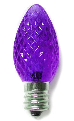 C7 LED Twinkle Bulbs - Purple - 25 Pack | All American Christmas Co