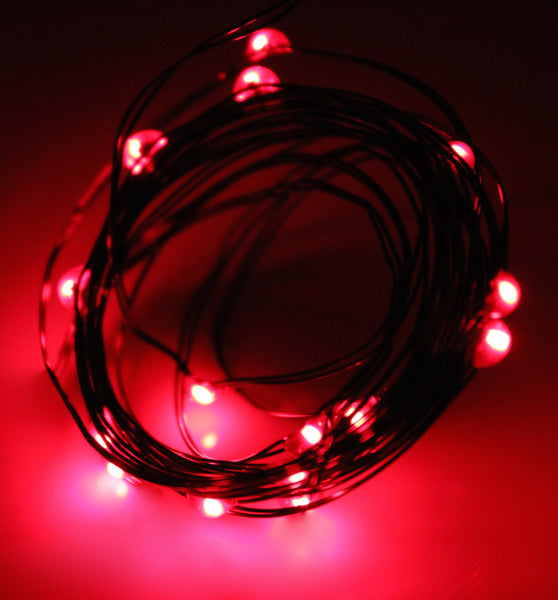 Ultra Thin LED Battery Lights - 18 count - Red | All American Christmas Co
