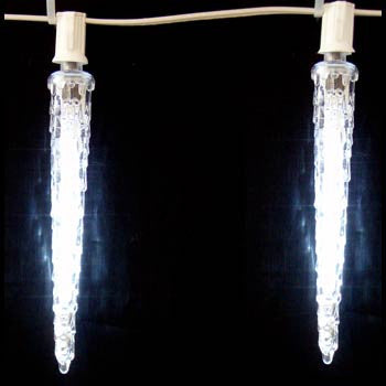 LED Falling Icicle Bulb - E-12 - 5 Inch - Pure White | All American Christmas Co
