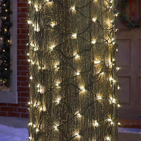 2' x 8' Trunk Wrap - Clear Bulbs - Green Wire | All American Christmas Co