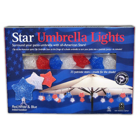Patriotic Umbrella Star Lights | All American Christmas Co