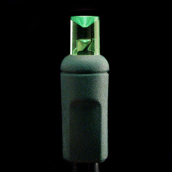 Wide Angle 5mm LED Lights - 50 count - Green - Green Wire | All American Christmas Co
