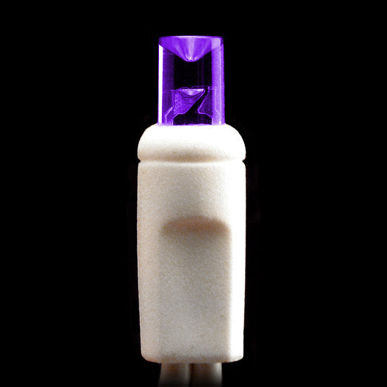 LED Craft Lights - 20 count - Purple Bulbs - White Wire | All American Christmas Co