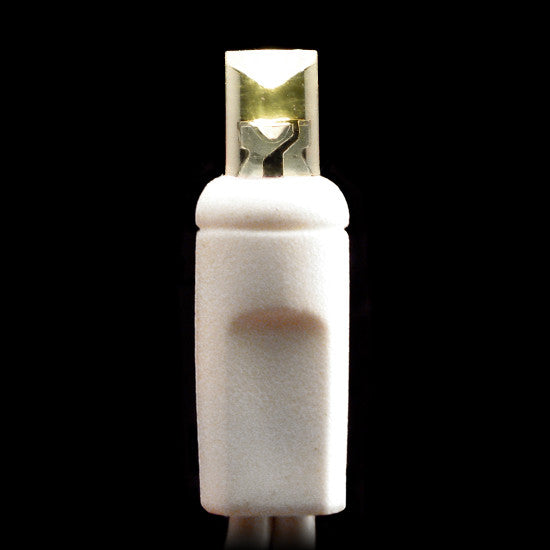 Wide Angle LED Lights - 50 count - Removeable Bulbs - Warm White - White Wire | All American Christmas Co