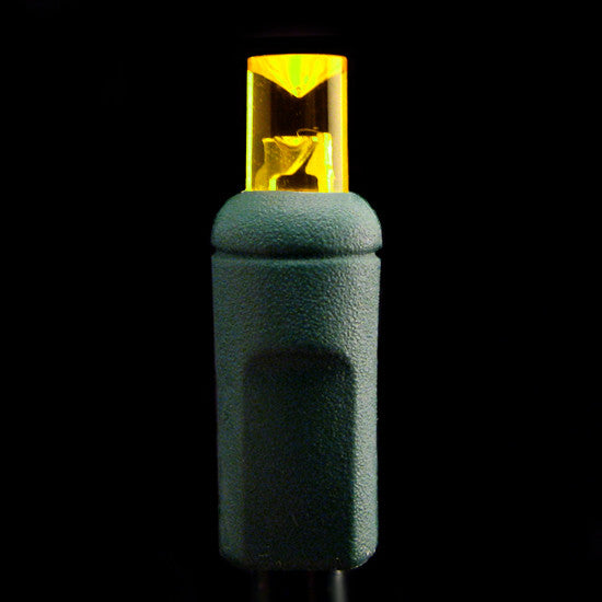 Wide Angle 5mm LED Lights - 70 count - Yellow - Green Wire | All American Christmas Co