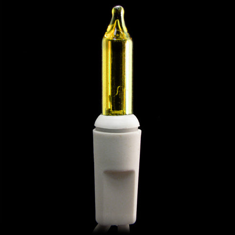 2.5 Inch Spacing - 100 Mini Christmas  Lights - Yellow (Gold) Bulbs - White Wire | All American Christmas Co